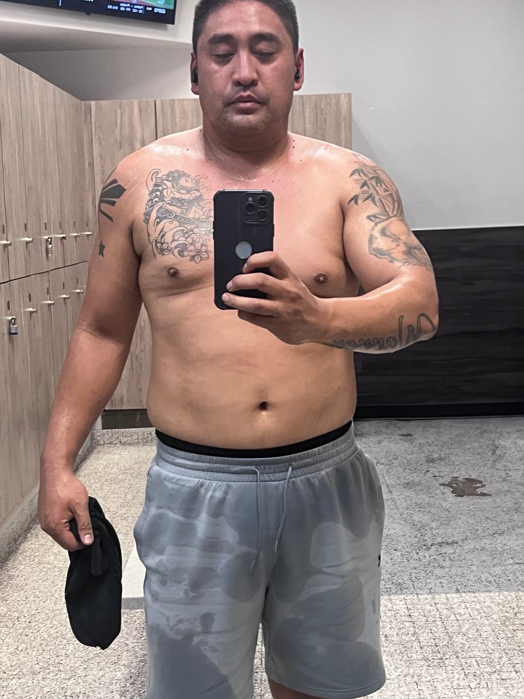 Fat Loss client transformation, before photo